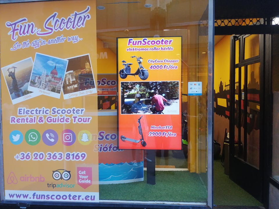 FunScooter - elektromos roller bérbeadó vállalkozás -  Váci utca és Siófok (aranypart)