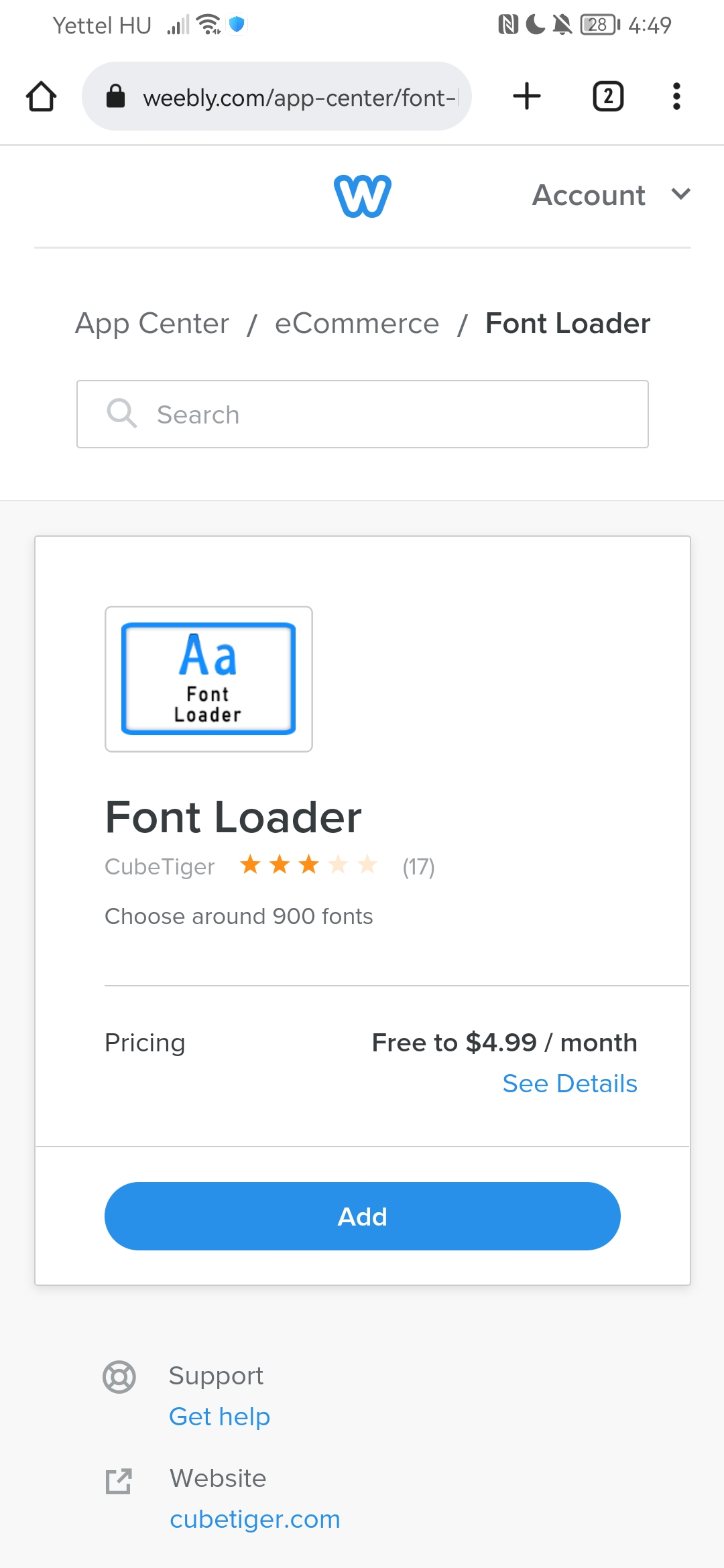 Weebly.com Font Loader App ügyfélkörrel eladó